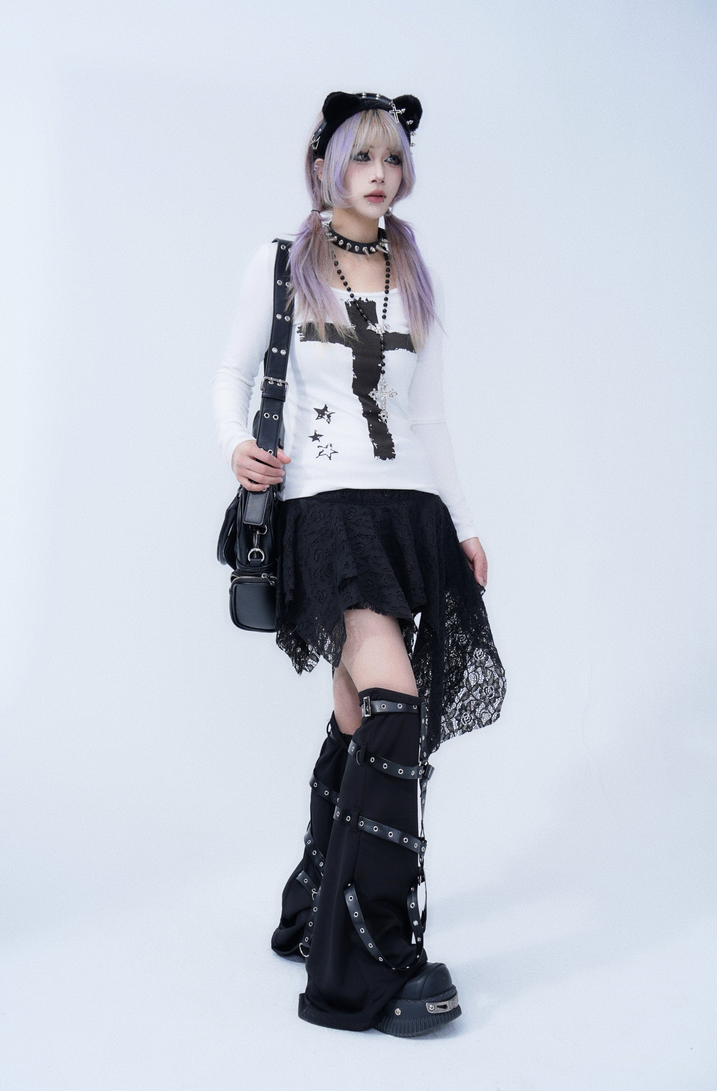 Gothic Cross Long-Sleeve Top