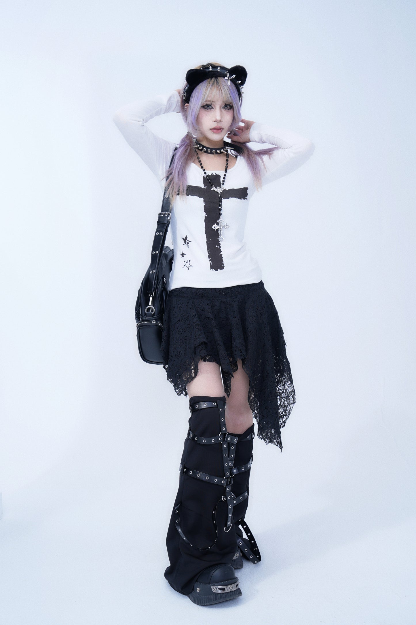 Gothic Cross Long-Sleeve Top