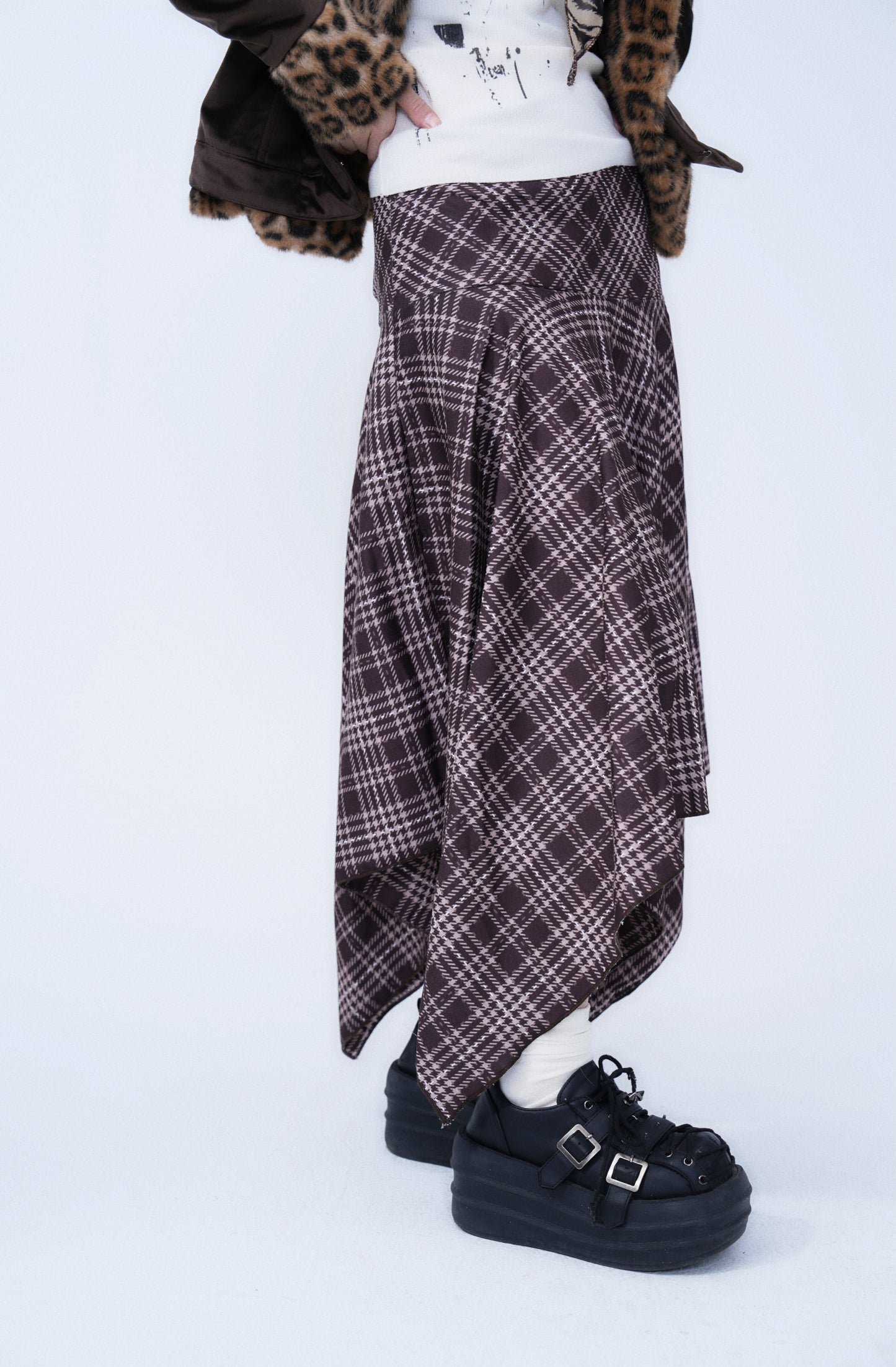 Vintage Plaid Patchwork Skirt
