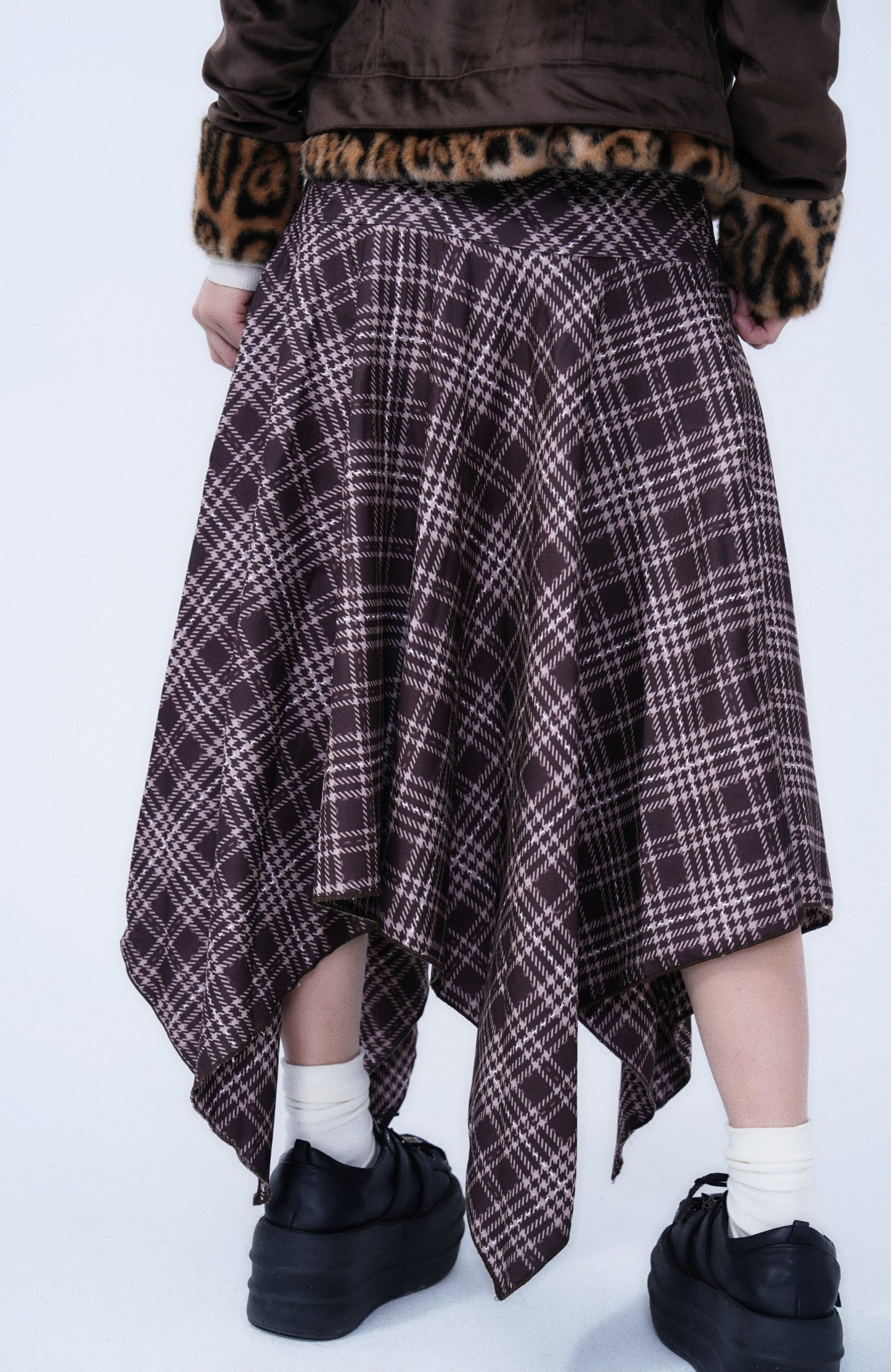Vintage Plaid Patchwork Skirt