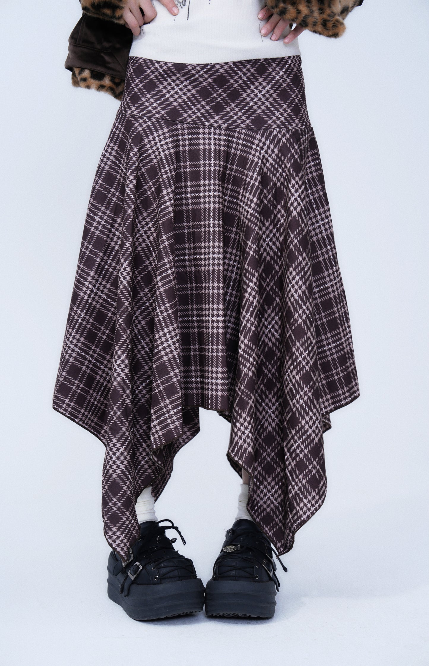 Vintage Plaid Patchwork Skirt