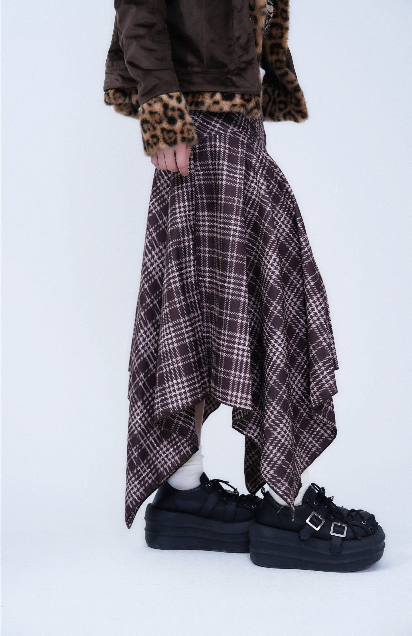 Vintage Plaid Patchwork Skirt