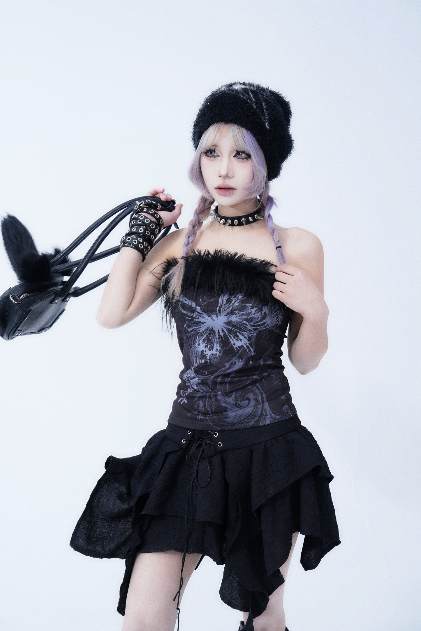 Gothic Alloy Buckle Layered Skirt