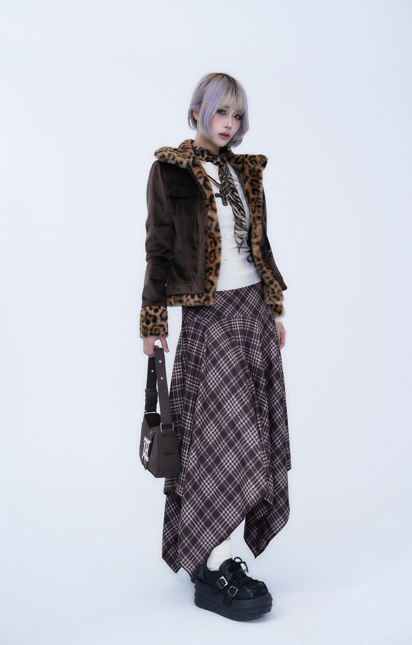 Vintage Plaid Patchwork Skirt
