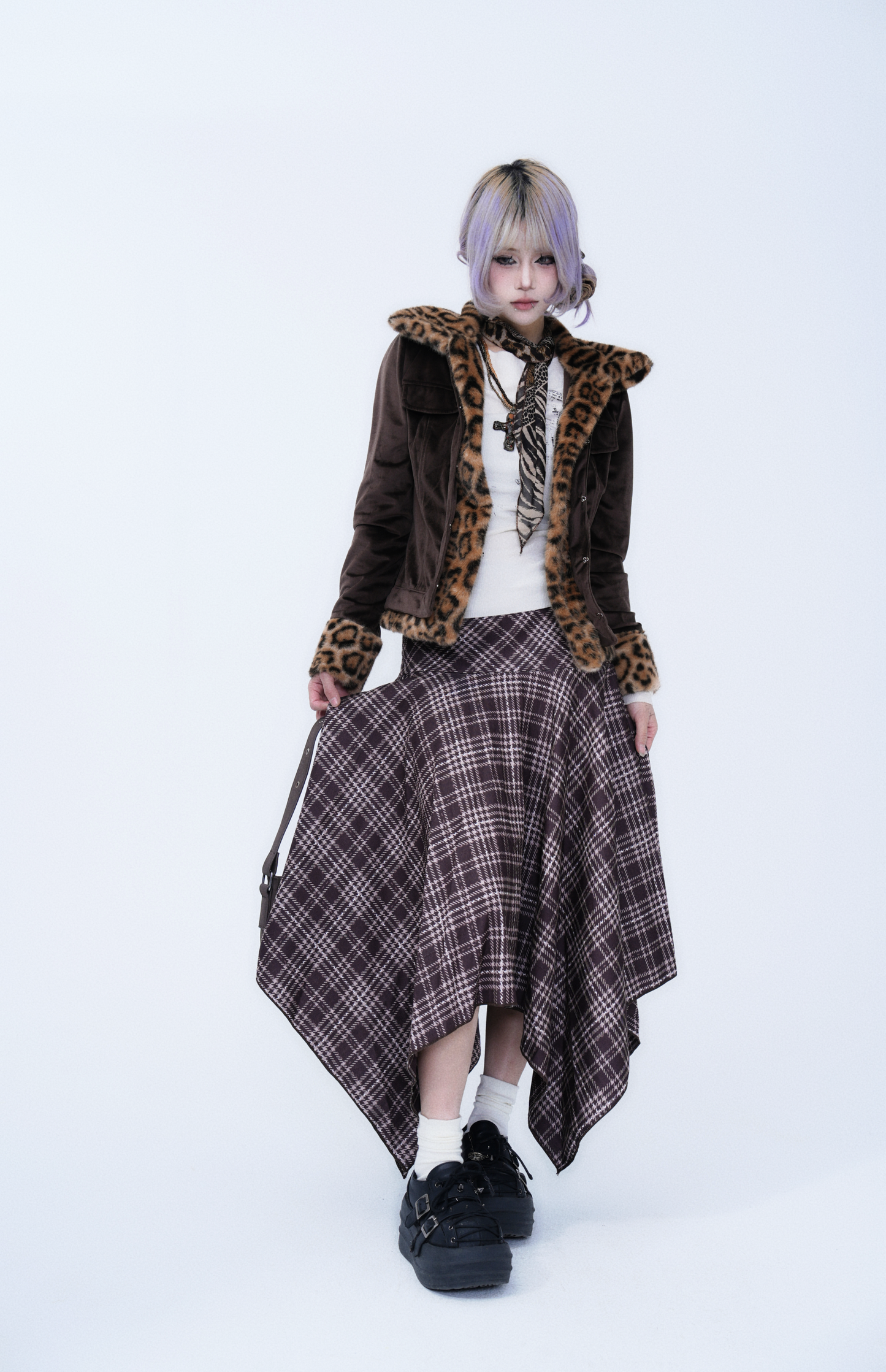 Vintage Plaid Patchwork Skirt