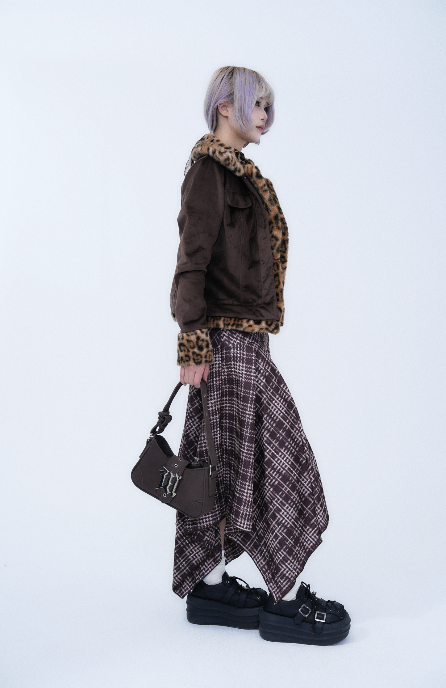 Vintage Plaid Patchwork Skirt
