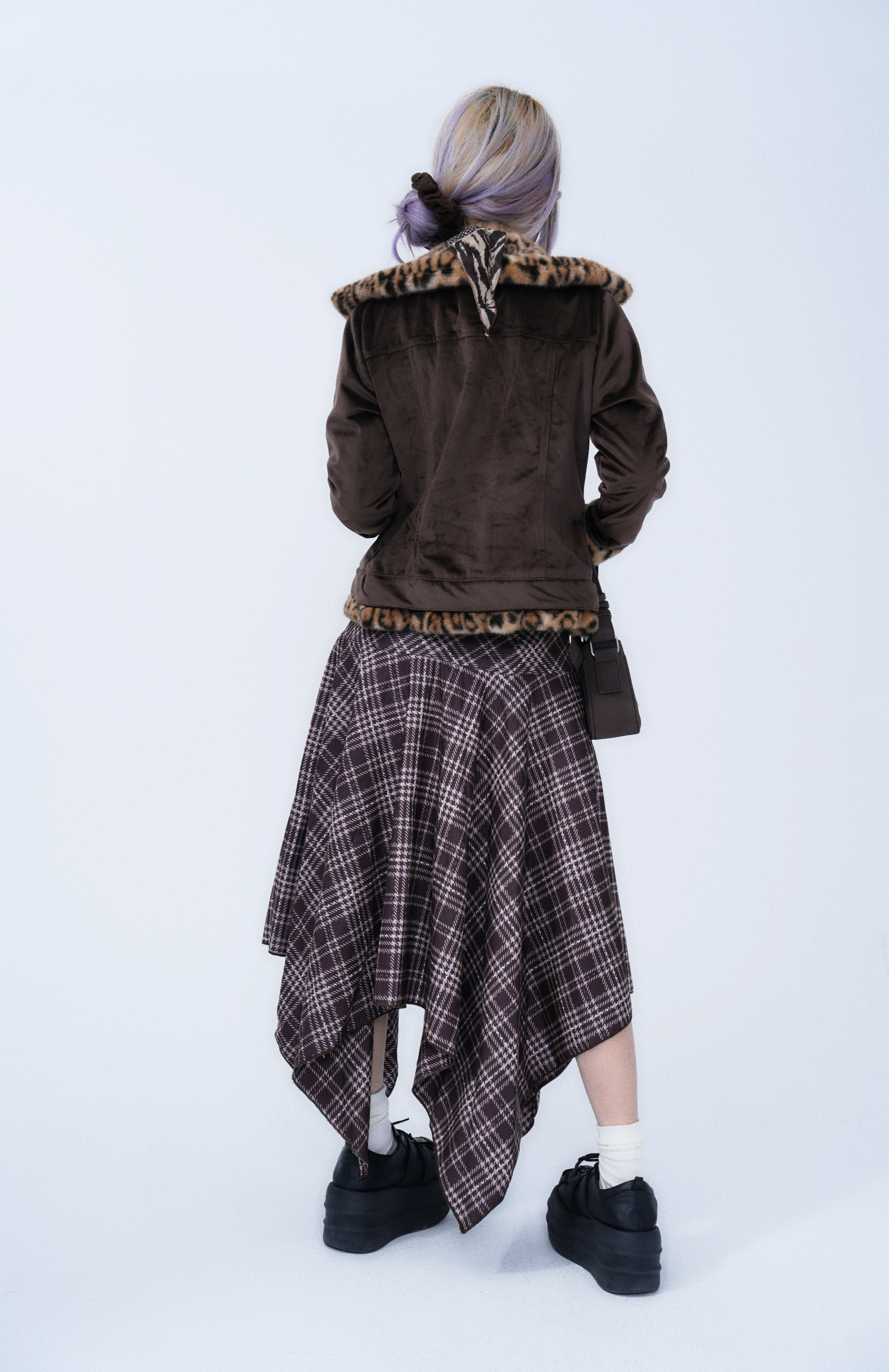 Vintage Plaid Patchwork Skirt