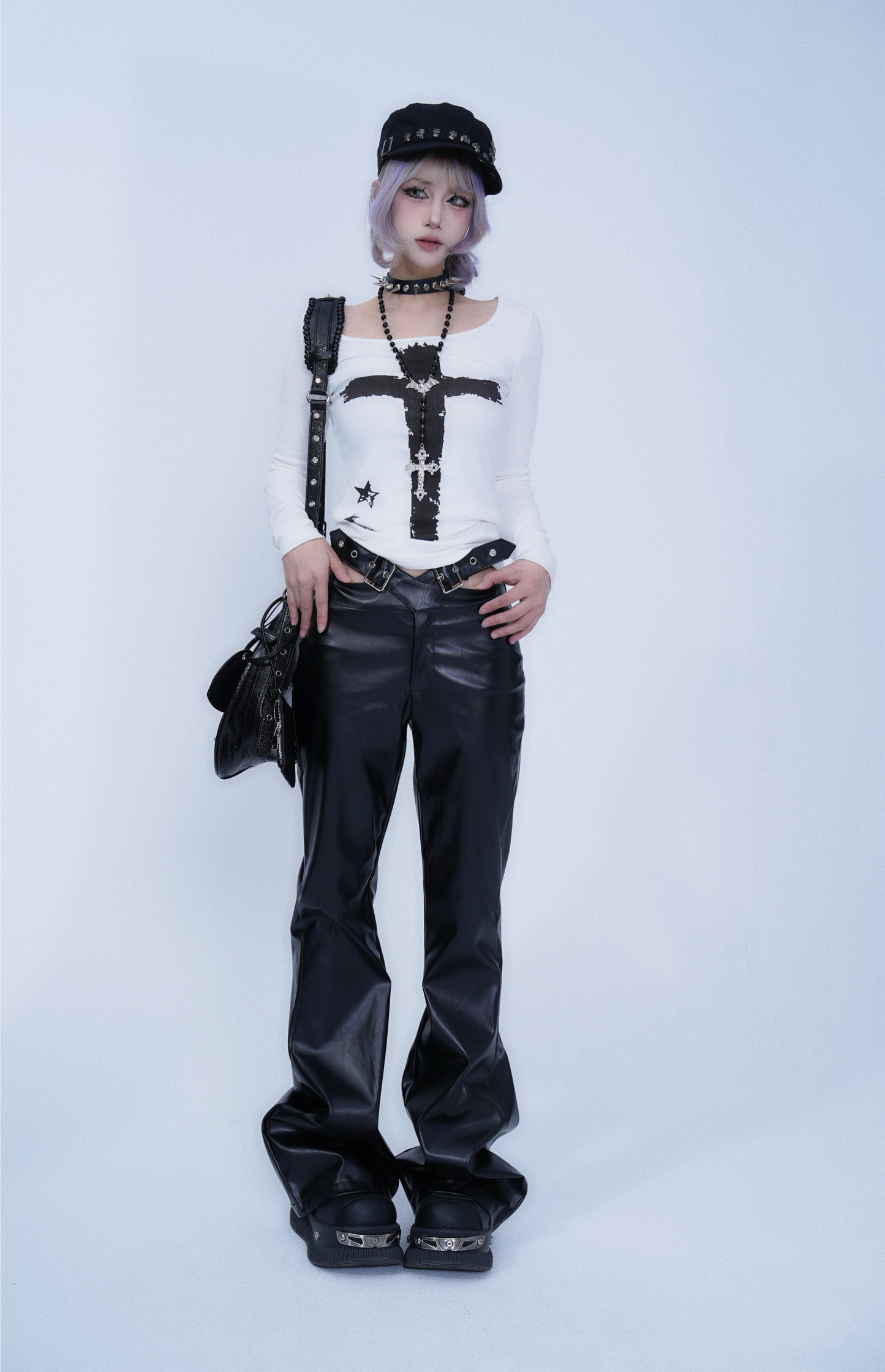 Gothic Cross Long-Sleeve Top