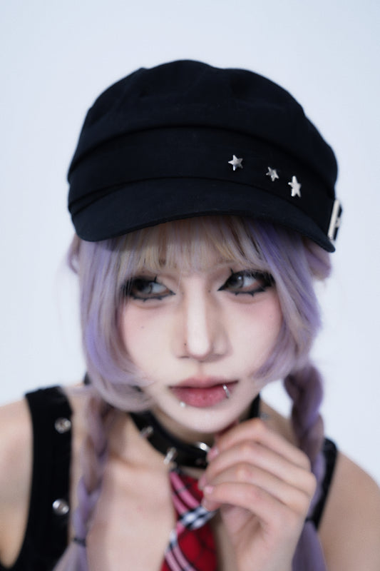 Vintage Star-Embellished Military Cap